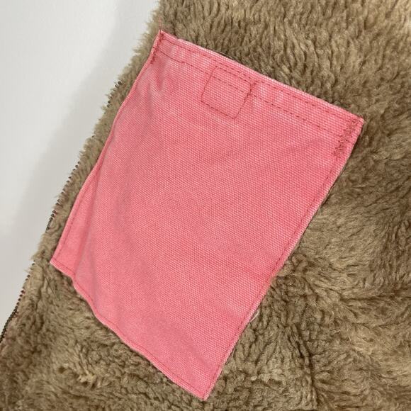 Vintage Carhartt Barn Coat Jacket Womens L Pink Sherbet Sherpa Lined Chore WJ022 - Picture 15 of 15
